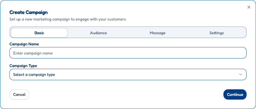 Campaign Creation Dialog