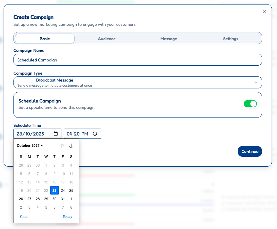 Campaign Scheduling Interface